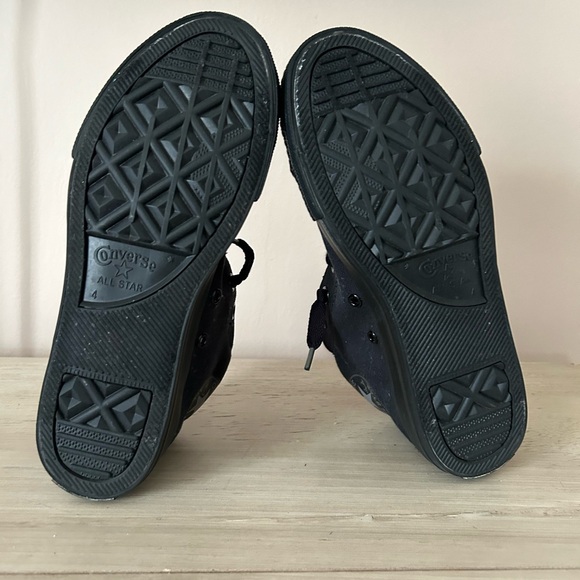 Converse size 4 street mid sneakers all black thick tongue low skater - Picture 5 of 9